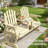 High Backrest Wooden Garden Bench,2-Seat Patio Bench