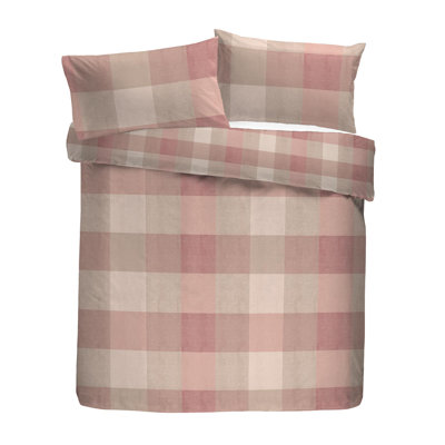 Cotton Chequered Duvet Cover Set with Pillowcases