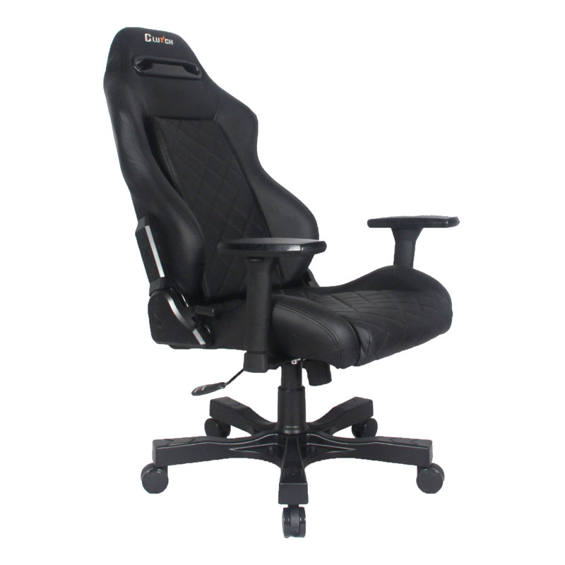 Absolute Office Faux Leather PC & Racing Game Chair in Black