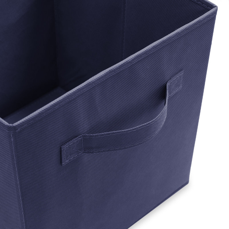 Collapsible Fabric Cubes, 11" Storage Bins (Set of 12), Navy Blue