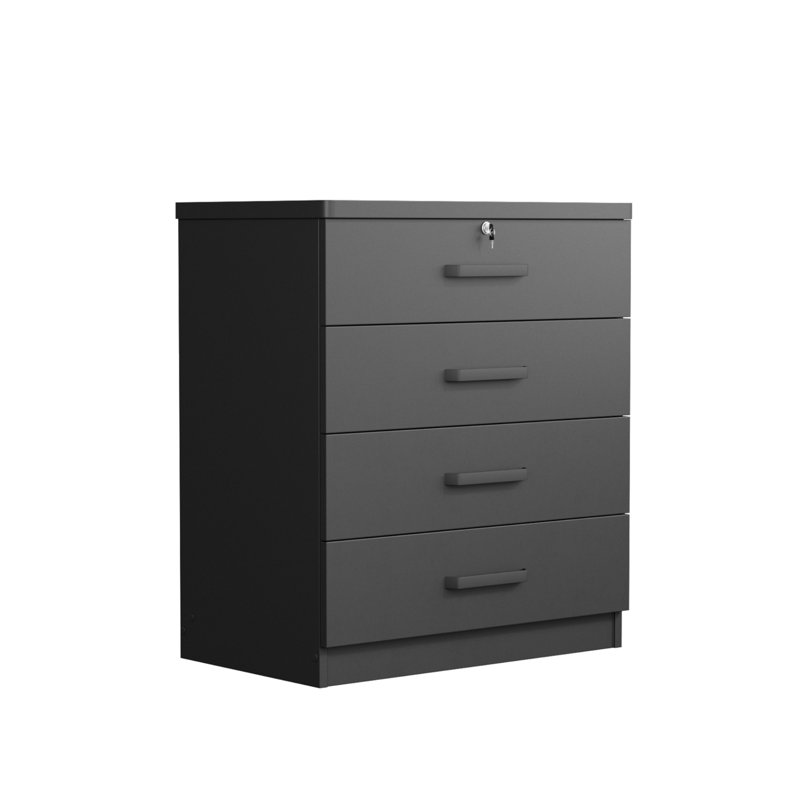 Commode 4 tiroirs Khymani, Noir