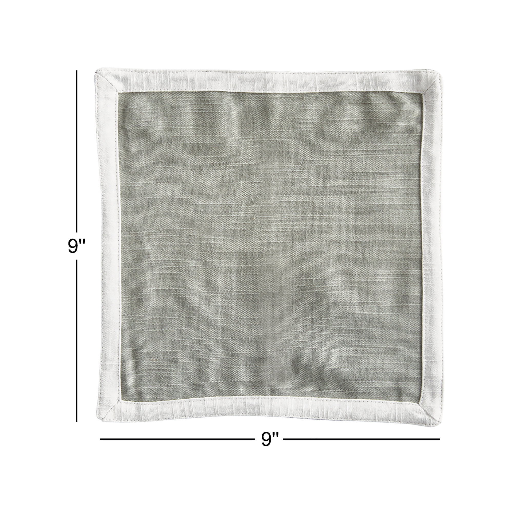 Iggy Cotton No Pattern Square Napkin, Sage Green