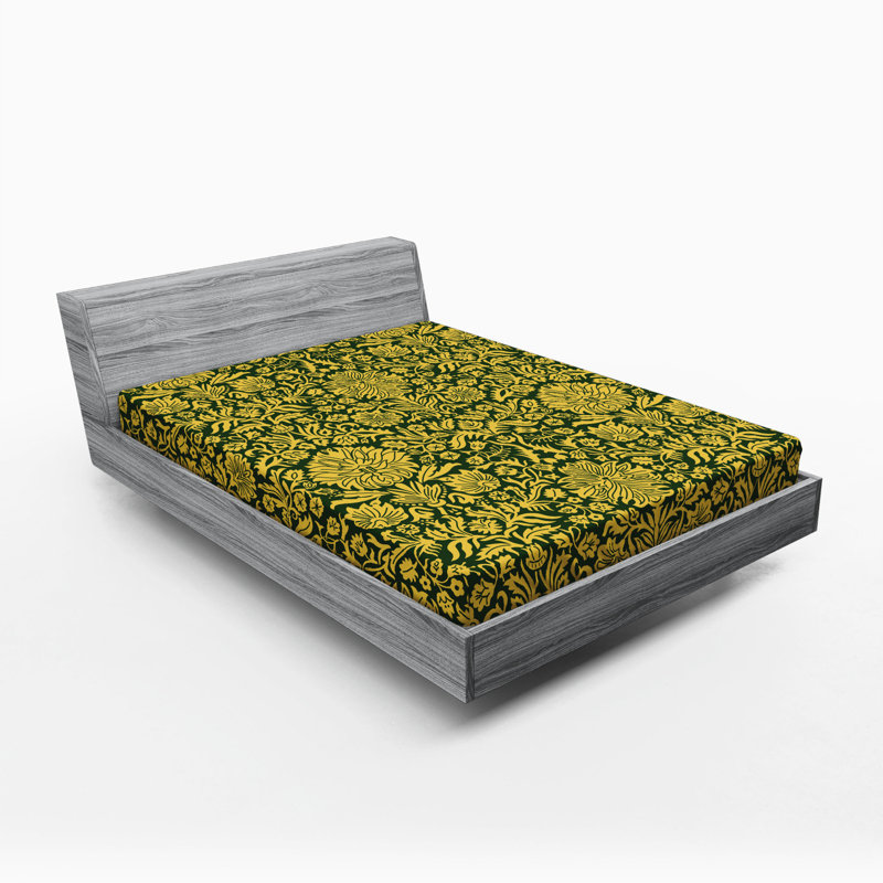 Microfiber Floral Fitted Sheet, Full Fitted Sheet