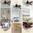 Leisel 65" Modern Glam Crystal Ceiling Fan with Lights, 6 Speeds Reversible Black Chandelier Ceiling Fan for Large Room -1527562220