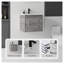 Meuble-lavabo flottant de 20 po avec lavabo, porte à fermeture en douceur et boîte en contreplaqué gris avec portes en panneau de particules