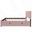 Lit plateforme double en velours avec lit gigogne-639191998