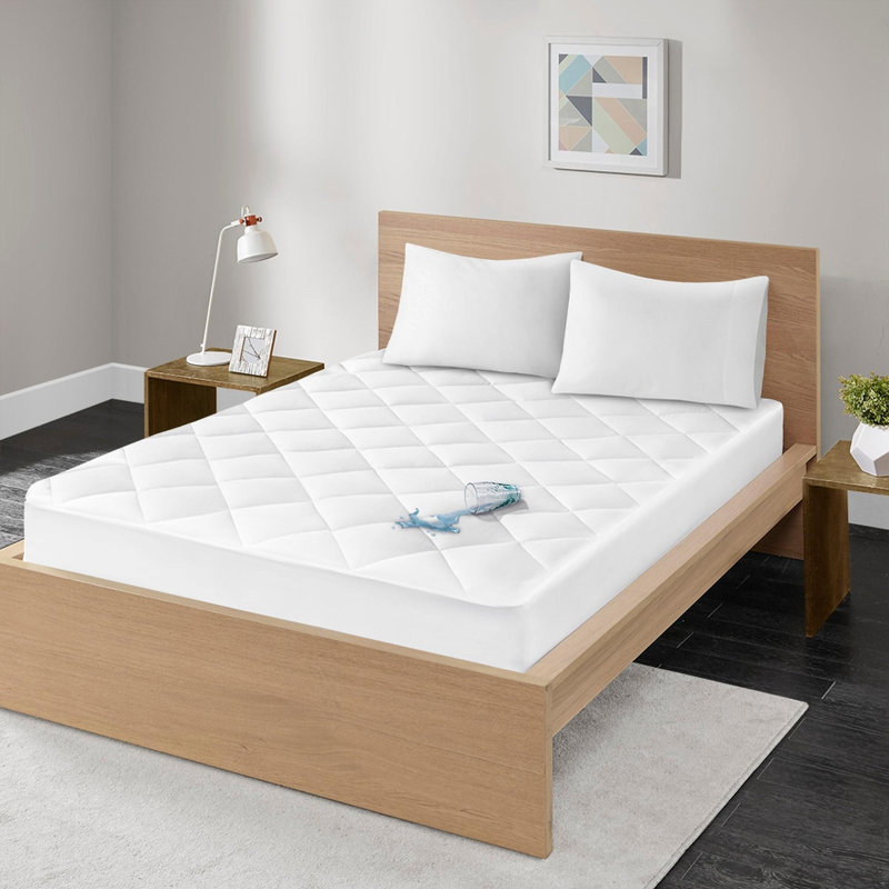 Protège-matelas imperméable en satin de coton 300 fils, Grand lit
