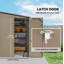 5 x 9ft Galvanised Metal Garden Shed with Foundation Kit, Outdoor Lean-to Shed, Tool Storage House for Garden, Brown