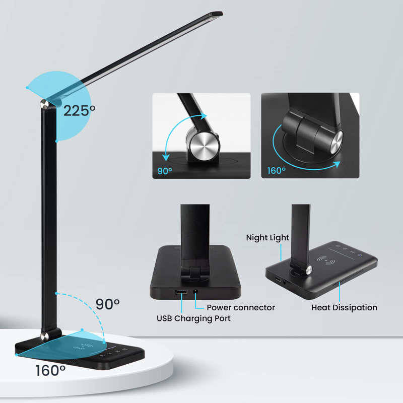 Chayim USB Desk Lamp, Black