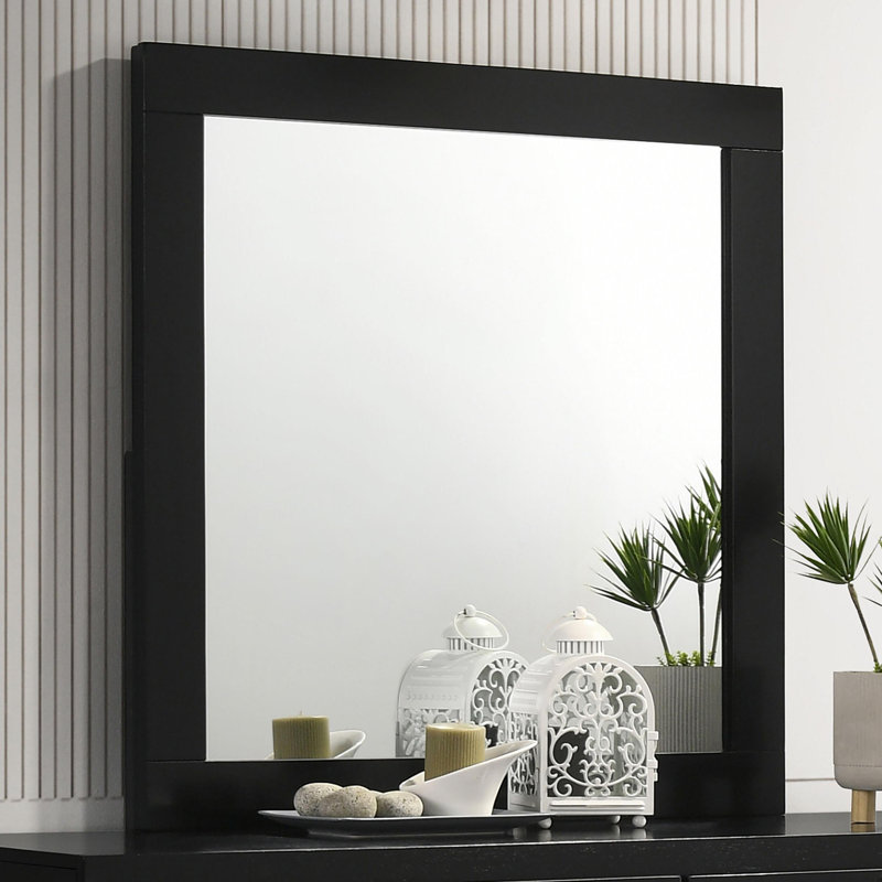Miroir pour commode Magruder Maile, Noir