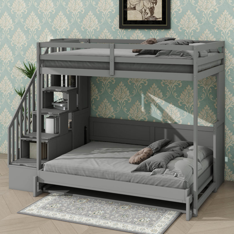 Full Over Full Dimension Murphy Bed Featuring Hydraulic Lift And Integrated Desk