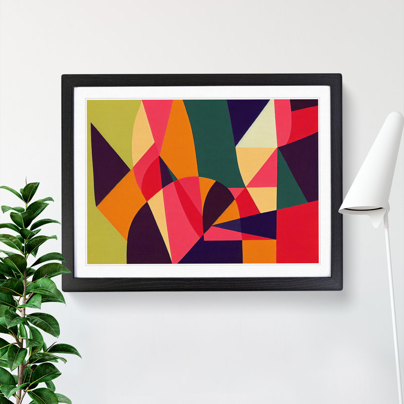 Beguiling Modern Abstract 1 Piece Single Picture Frame Wall Art, 25cm H x 34cm W x 2cm D, Black Frame