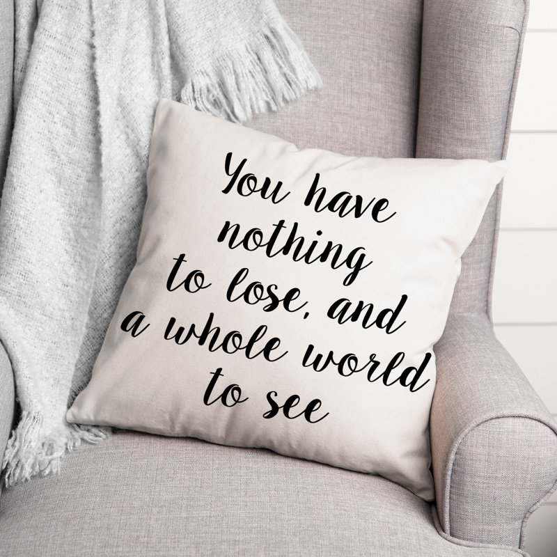 Black And White Typography Collection Throw Pillow