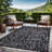 Aldo Reversible Plastic Black and White Outdoor Rug-1156084922