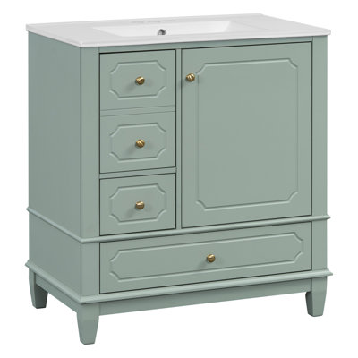 Meuble-lavabo 30 po avec lavabo, porte à fermeture douce et 3 tiroirs