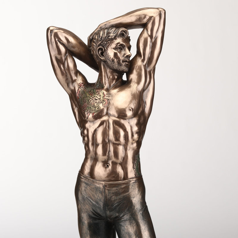 Figurine 11,81 pouces de hauteur en bronze coulé à froid en tigre