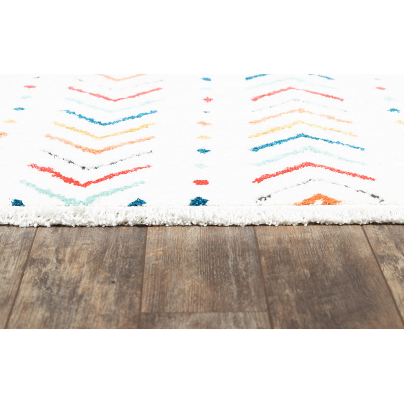 Multicolor Geometric Synthetic Rectangular Rug 2 ft x 3 ft