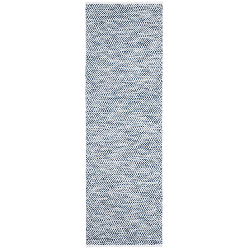 Coastal Blue Handwoven Indoor/Outdoor Rug, Runner 2'6" x 8'