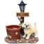 Statue de lanterne solaire pour chien assis en résine, décoration extérieure de jardin à DEL pour pelouse de patio