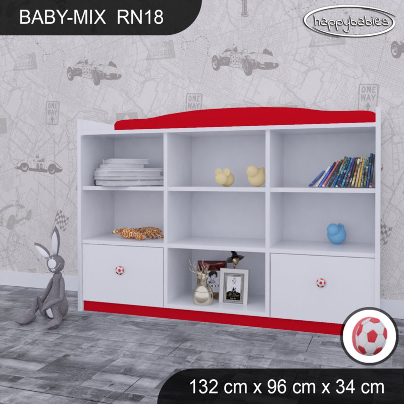 96cm H X 132cm W Kids Cube, White/Red/Red