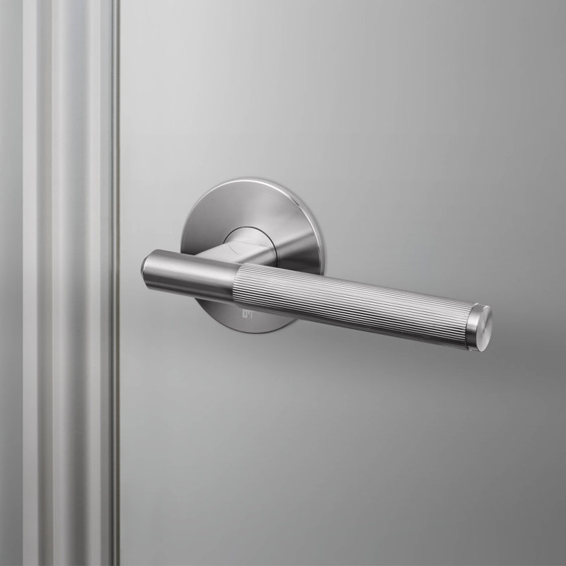 Round Single Dummy Door Lever with Round Rosette, Steel