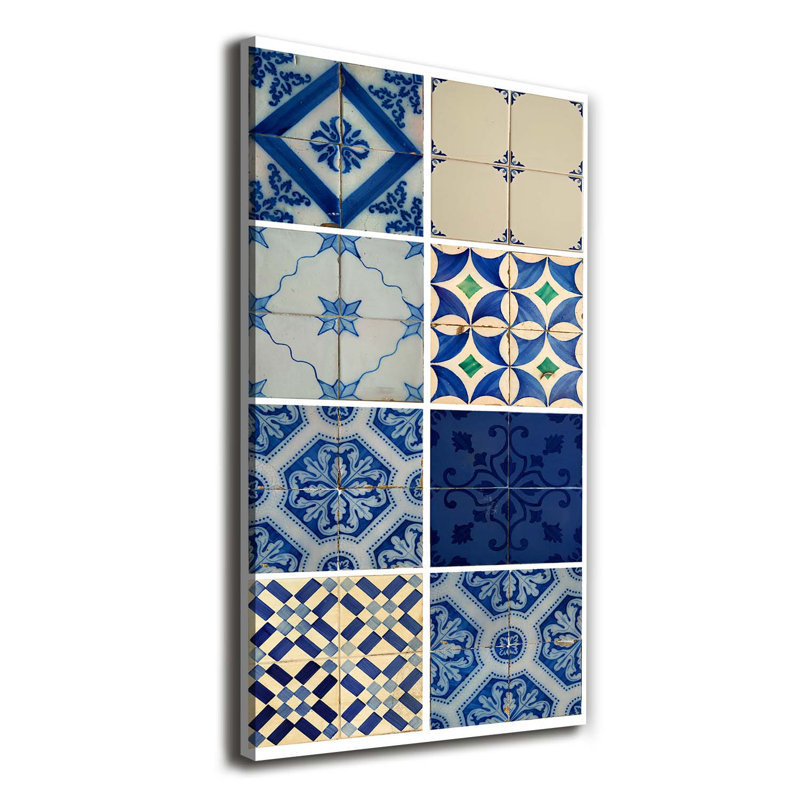 Portuguese Tiles - Wrapped Canvas Print, 140cm H x 70cm W