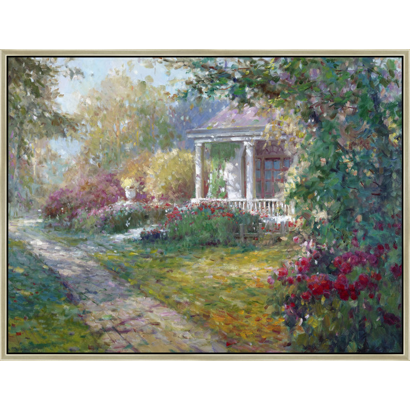 Porch Of Blooming Shadows Print, Brown, 26" H x 38" W