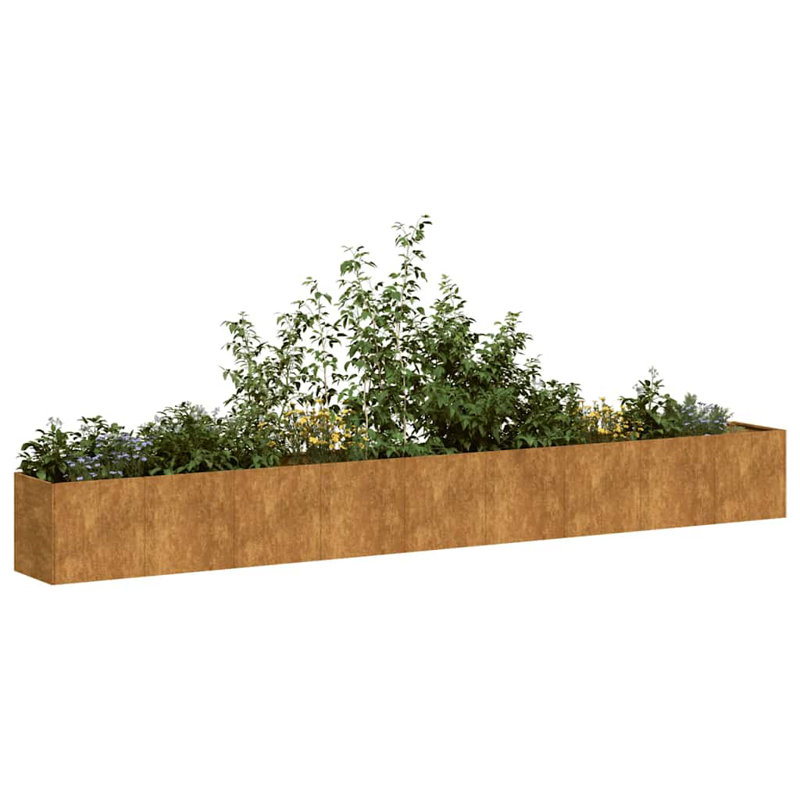vidaXL Planter Rusty Weathering Steel Large Durable Planter, 15.7" H x 141.7" W x 15.7" D