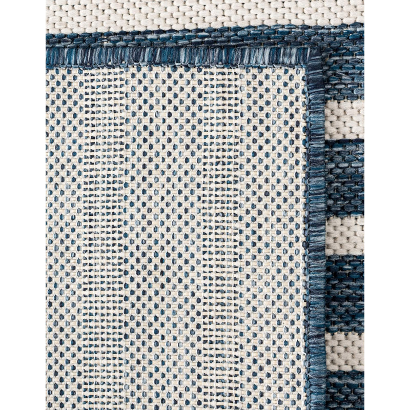 Contemporary Odawa Area Rug Blue Color, Square 7'10"