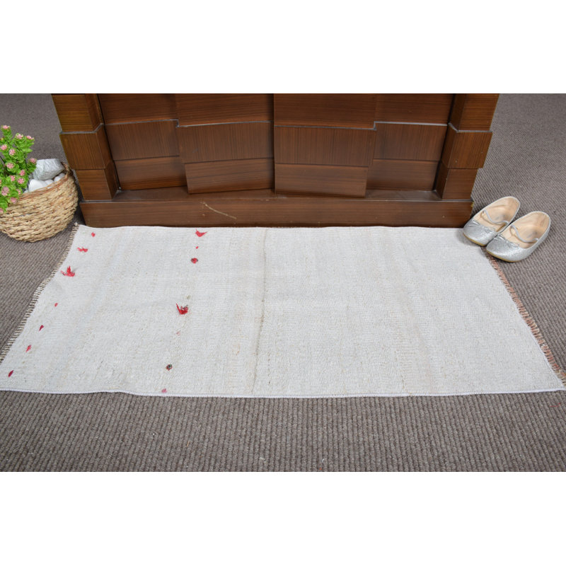Turkish Wool Rug with Beige Boho Decor and Oriental Door Mat for Eco-Friendly Floor Decoration