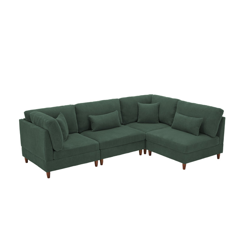 Seemab Modular Corner Sofa, Hunter Green