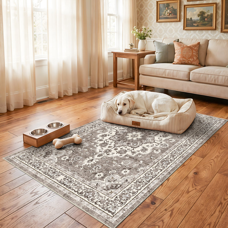 Washable Oriental Hallway Runner Rug - Rugs for Living Room Soft Carpet for Bedroom Kitchen Waterproof Floral Distressed Indoor Stain Resistant Non-Shedding Floor Carpets