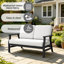 Causeuse d'extérieur en teck massif avec coussin et accoudoirs-605673264-605673263
