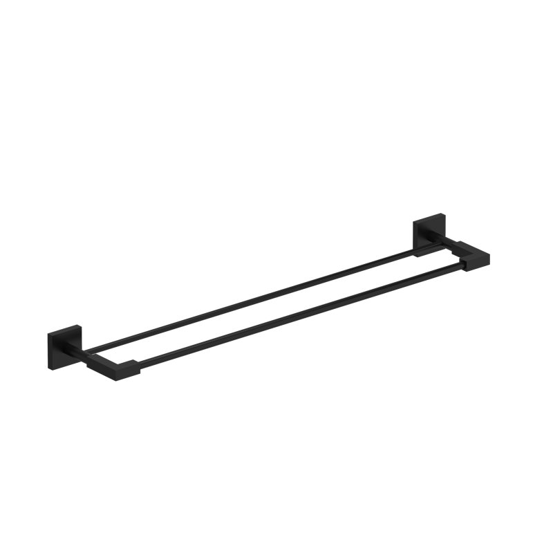 Double barre à serviettes Kubik ™ 24 po, Noir