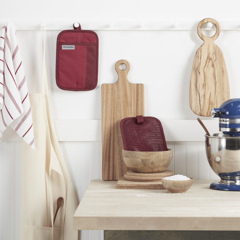 KitchenAid Beacon 2-Piece Potholder, Passion Red/Bordeaux