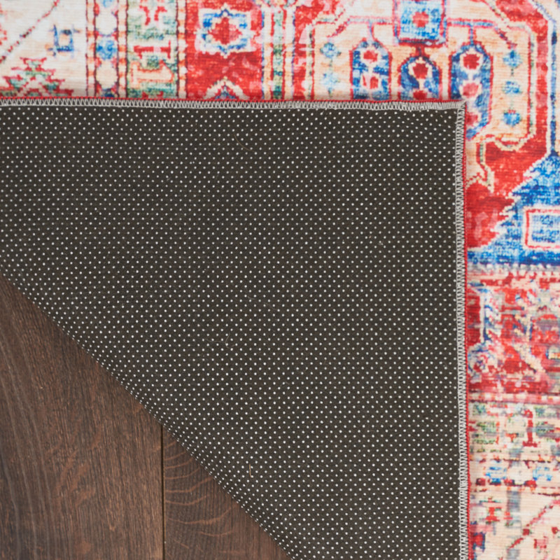 Red/Beige/Blue Rug, Rectangle 7'10" x 9'10"