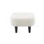 Fauteuil d'appoint courbé beige avec repose-pieds assorti, fauteuil de lecture compact en bois massif avec pieds fuselés pour le salon et la chambre à coucher