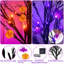 Ensemble de 2 arbres d'Halloween illuminés orange et mauve 24 po