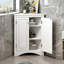 Armoire de rangement blanche triangulaire avec tablettes réglables, unité de plancher autoportante pour la maison et la cuisine