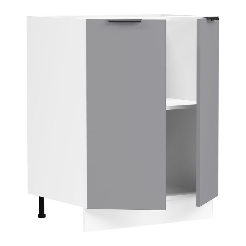 Senni 82Cm H x 60Cm W x 46Cm D Manufactured Wood Standard Base Cabinet, White/Anthracite
