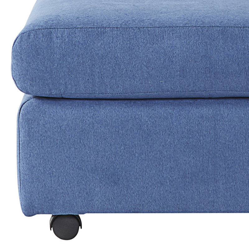 Yorba Enda Living Room Fabric Ottoman, Blue