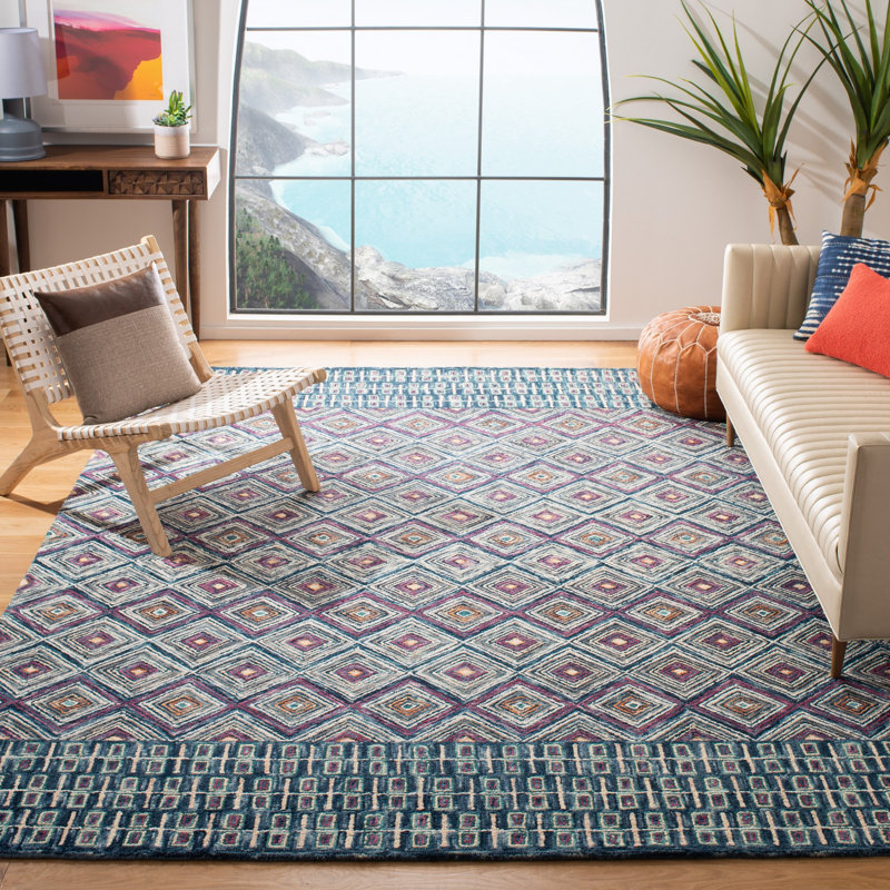 Deyoung Hand Tufted Wool Geometric Rug, Rectangle 8' x 10'
