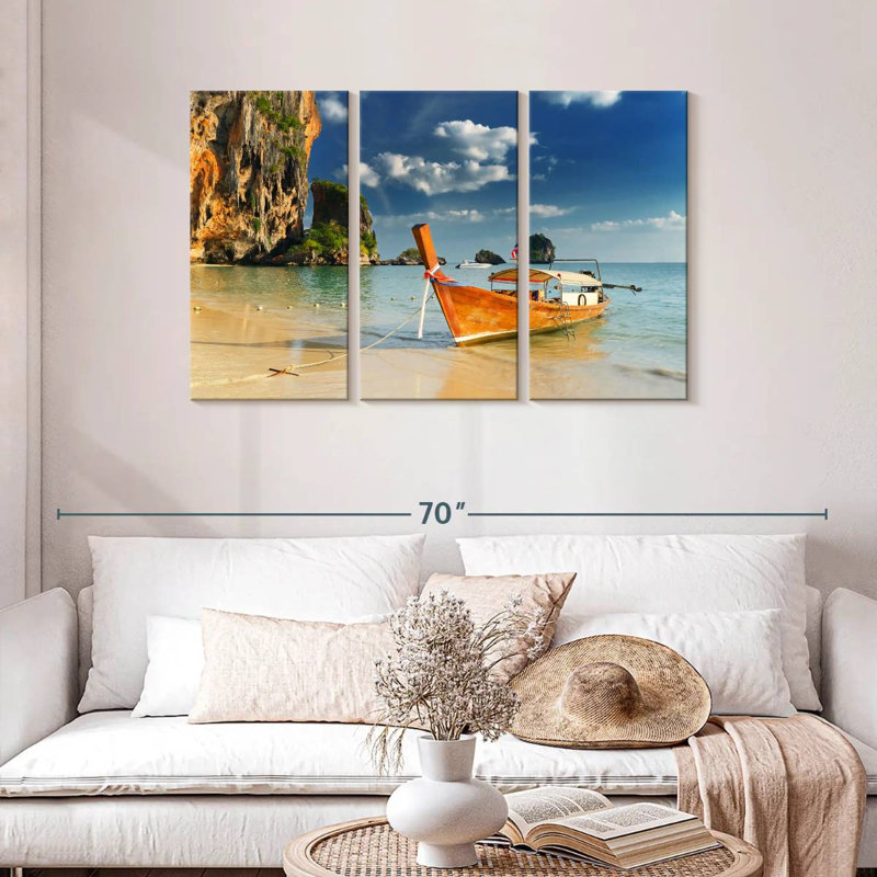 Bateau Mehar à Railay Beach, H 28 po x l 45 po