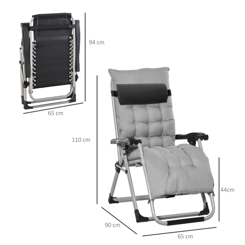 Outdoor Lounge Chair, Light Grey