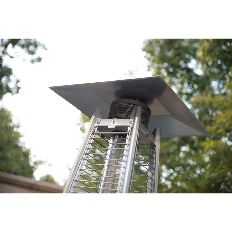 Quartz Galss Tube Patio Heater, Visual Flame Heater 40000BTU -Stainless Steel, Black