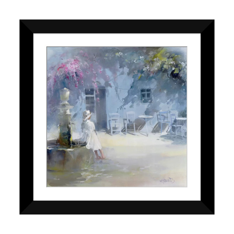 « idyllic blue », impression sur toile, Papier d'art encadré noir, Blanc, H 16 po x l 16 po x P 1 po