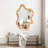 33.46" x 22.24" Irregular Shaped Wall Mirror with Natural Wood Frame