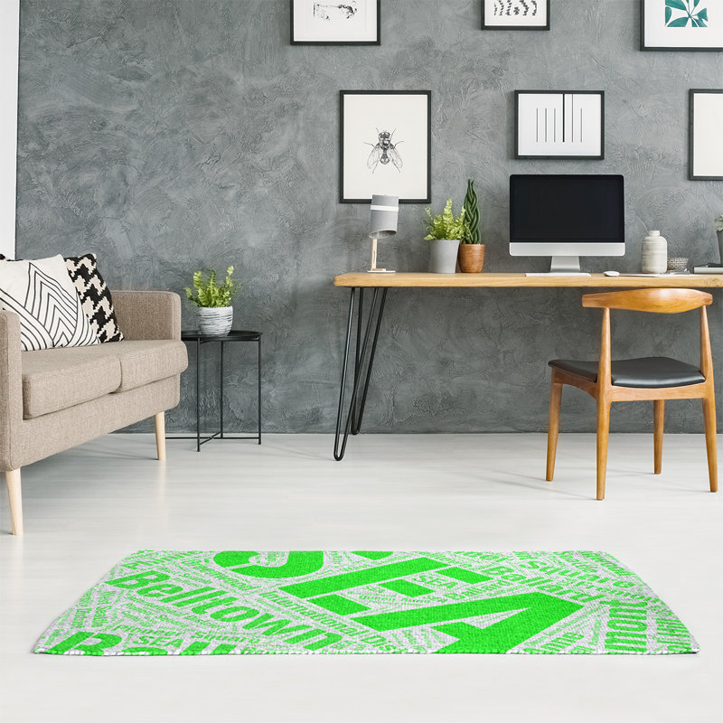 Tapis à tissage plat poils longs green area, Rectangle 5 pi x 7 pi