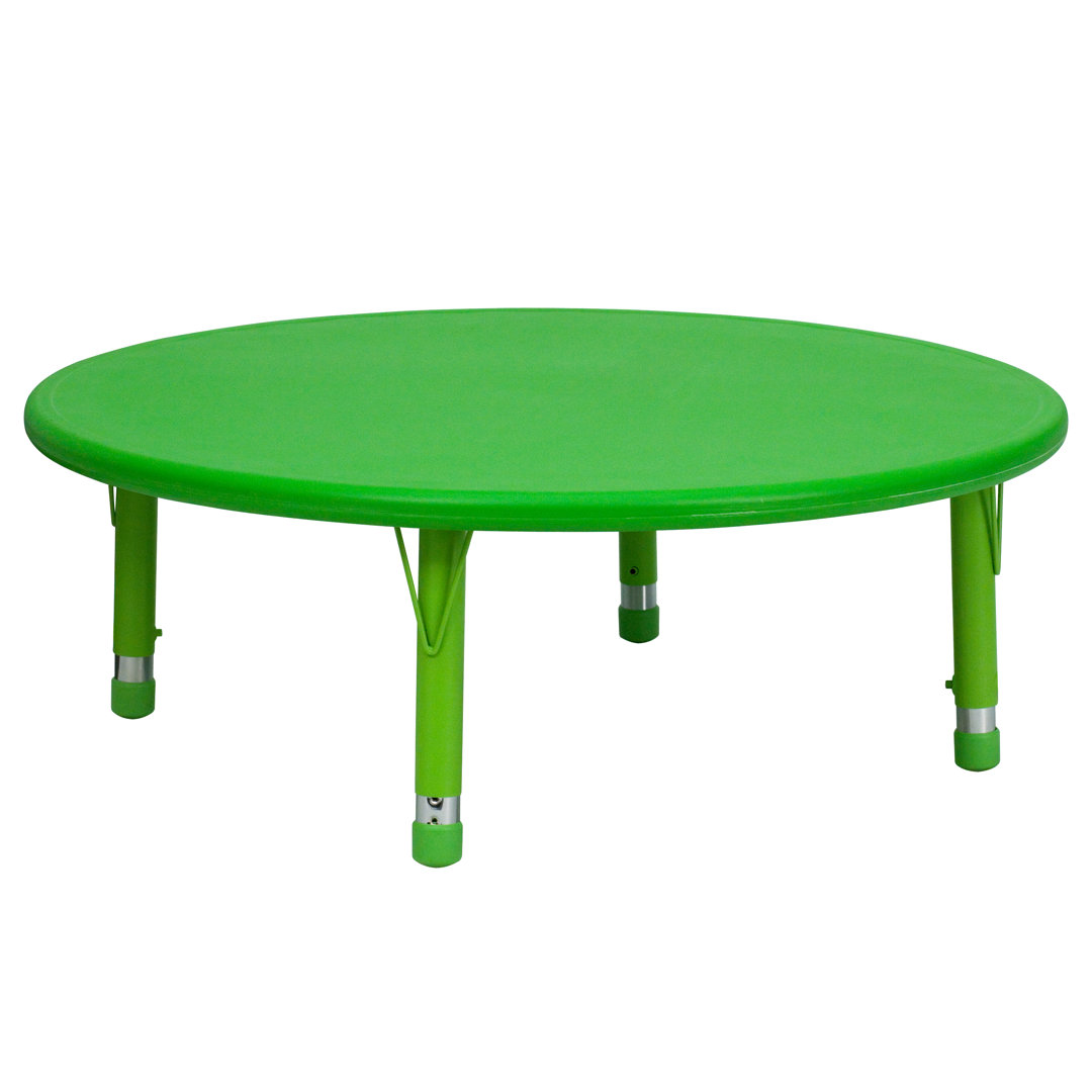 Goddard 45" Round Plastic Height Adjustable Activity Table - School Table for 4 Flash Furniture 