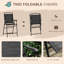 Ensemble de salle à manger d'extérieur - 4 pièces. 2 chaises pliantes, 1 parasol ajustable, table à motif ondulé. Noir. Acier robuste, maille. Mettez en valeur votre espace piscine avec cette table de patio pliable en acier trempé.-2047419885